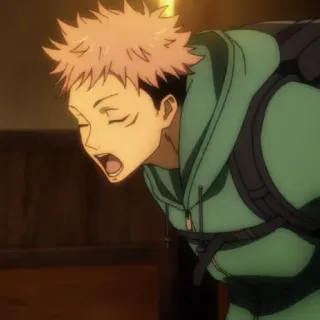 🍃 Yuji Itadori Jujutsu Kaisen anime, jujutsu kaisen, yuji itadori, anime character telegram sticker