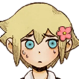 😥 Basil Omori อนิเมะ, เด็กผู้ชาย, ดอกไม้, กังวล, เศร้า telegram sticker