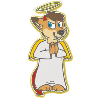 😇 angel, devil, furry, cartoon, good, bad telegram sticker