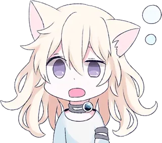 😐 anime, catgirl, manga, chibi, cute, sticker telegram sticker