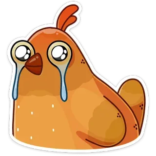 😭 kip, huilen, verdrietig, tranen, vogel, cartoon telegram sticker