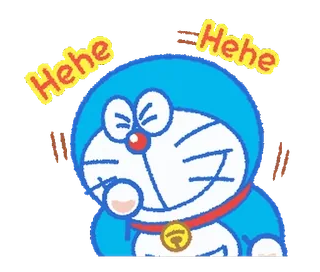 💨 Doraemon Hehe Hehe Doraemon, kot robot, anime, kreskówka, hehe, szczęśliwy whatsapp sticker
