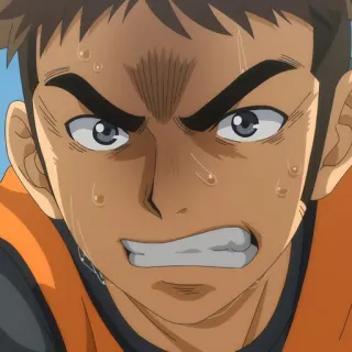 🙂 Anime, Gesicht, Ausdruck, Schweiß, Wütend, Frustriert telegram sticker
