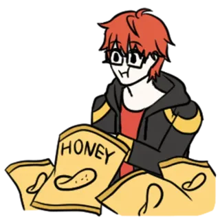 😗 HONEY アニメ, かわいい, マンガ, ハチミツ, おやつ telegram sticker