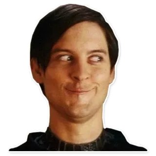 🙄 Tobey Maguire meme, funny, expression, silly, actor telegram sticker