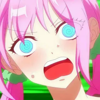 🦭 Anime, Ragazza, Ipnosi, Capelli Rosa, Cartone Animato telegram sticker