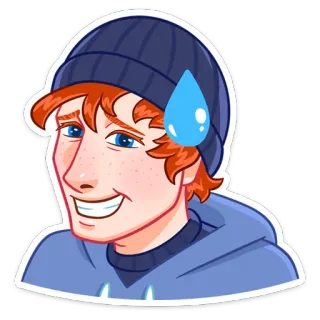 😅 mồ hôi, người, hoạt hình, đàn ông, cảm xúc, lo lắng telegram sticker