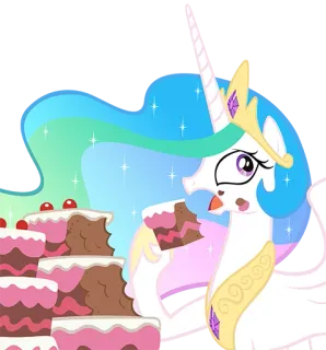 🎂 Princess Celestia My Little Pony My Little Pony, Принцесса Селестия, Пони, Торт, Еда, Мультфильм telegram sticker