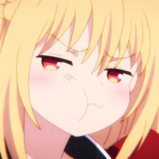 😠 Anime, Mangá, Expressão, Desenho animado, Beicinho, Fofo, Cabelo amarelo telegram sticker