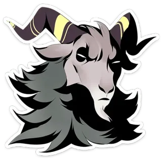 😑 animale, capra, corna, ariete, creatura telegram sticker