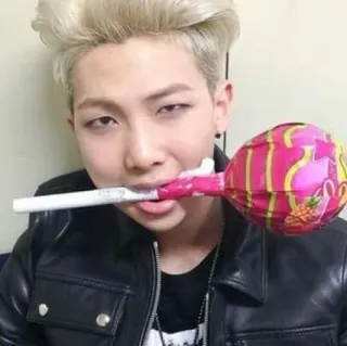 ❣️ RM RM, BTS, kpop, lollipop, musician, singer, celebrity telegram sticker