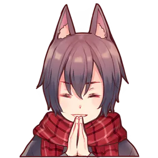 🙏 Anime, Lupo, Sciarpa, Carino, Manga, Ragazzo Anime telegram sticker