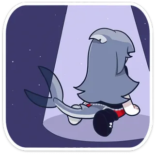 🦈 shark, cartoon, anime, kawaii, cute telegram sticker