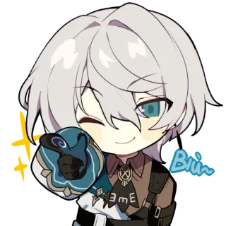 😎 Biu~ anime, character, sticker, pointing telegram sticker