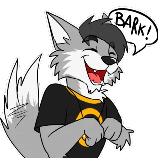 🐶 BARK! wolf, anthropomorphic, cartoon, furry, dog, animal, speech bubble telegram sticker