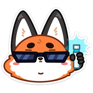 ⭐ fuchs, cartoon, brille, flasche, cool, figur telegram sticker