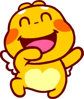 😄 การ์ตูน, น่ารัก, สีเหลือง, ยิ้ม, มีความสุข, ตัวละคร, นางฟ้า telegram sticker
