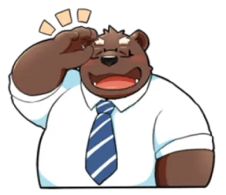 🙋 การ์ตูน, หมี, สำนักงาน, น่ารัก, สัตว์ telegram sticker