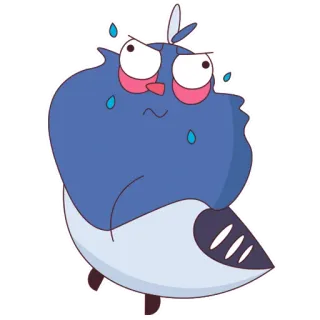 😤 pássaro, desenho, triste, chorando, fofo telegram sticker