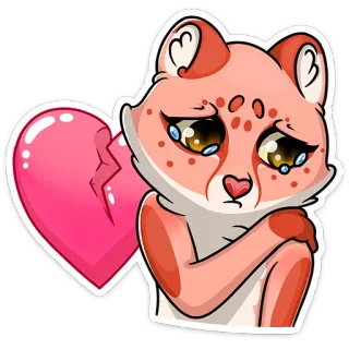 💔 cat, heart, sad, crying, animal, broken heart, emoji, sticker telegram sticker