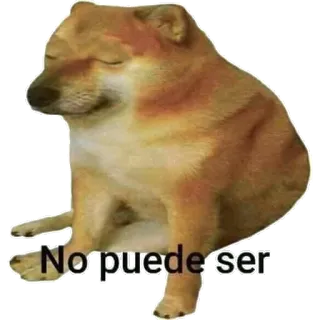 😞 Cheems No puede ser doge, triste, cane, meme, cheems telegram sticker
