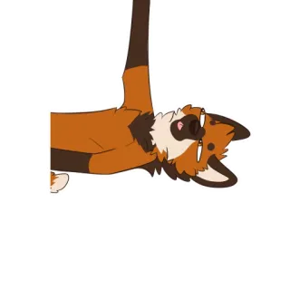 👆 animale, volpe, cartone animato, mammifero, peloso, carino telegram sticker