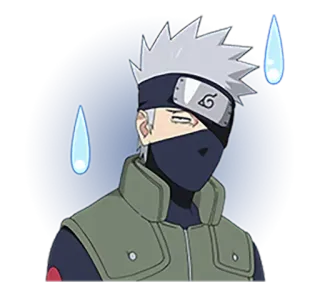 ⚡️ Kakashi Hatake Naruto kakashi, ninja, anime, sweating whatsapp sticker