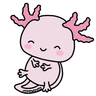 ☺️ ajolote, mono, animal, rosa, kawaii whatsapp sticker