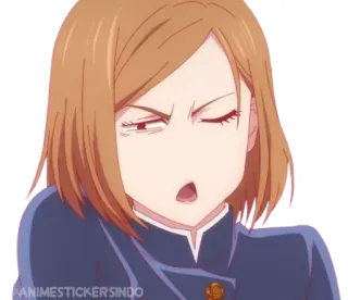 ⚒ Nobara Kugisaki Jujutsu Kaisen Anime, Mangá, Nobara Kugisaki, Jujutsu Kaisen, Adesivo, Personagem feminina telegram sticker