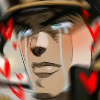 😭 Jotaro Kujo JoJo's Bizarre Adventure Anime, Meme, Weinend, Traurig, Herzen, JoJo's bizarre Abenteuer telegram sticker