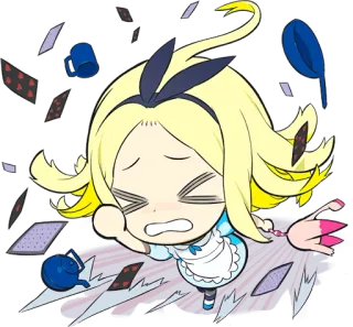 😣 Alice Alice in Wonderland 卡通, 动漫, Q版, 爱丽丝梦游仙境, 童话 whatsapp sticker