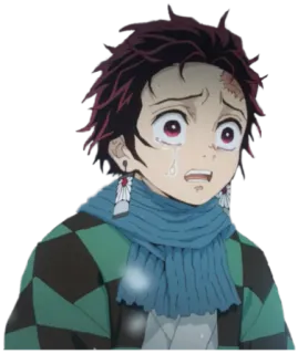 😭 Tanjiro Kamado Demon Slayer animé, Demon Slayer, Tanjiro, Tanjiro Kamado, pleurs, triste whatsapp sticker