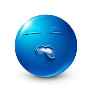 😘 Emoji, Azul, Cara, Expresión, Dibujo animado, Divertido whatsapp sticker