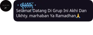 🤔 • Queen.
Selamat Datang Di Grup Ini Akhi Dan
Ukhty. marhaban Ya Ramadhan salam, ramadhan, grup telegram sticker