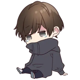 😢 Chibi, Anime, Triste, Piangendo, Personaggio, Kawaii, Cartone animato telegram sticker