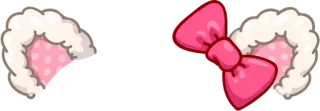 👂 orelhas de gato, laço rosa, fofo, kawaii, adesivo telegram sticker