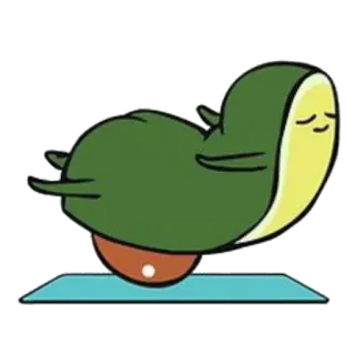 🧘‍♂️ Avocat, Yoga, Exercice, Dessin animé whatsapp sticker