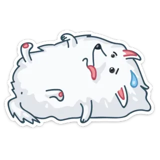 😴 chien, chiot, mignon, épuisé, dessin animé, animal, animal de compagnie telegram sticker