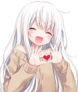 ❤️ anime, heart, love, cute, girl, kawaii telegram sticker