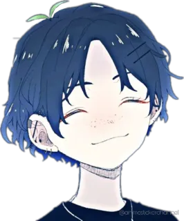 😊 @animestickerchannel Anime, Garçon, Sourire, Dessin animé, Autocollant telegram sticker