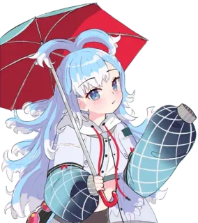 😍 Kobo Kanaeru Аниме, Девушка, Зонт, VTuber, Kobo, Kanaeru whatsapp sticker