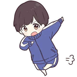 😟 anime, manga, school uniform, chibi, cartoon, running, boy telegram sticker