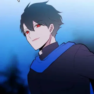 🩸 Anime, Manga, Karakter, Pria, Mata Merah, Jubah Biru telegram sticker