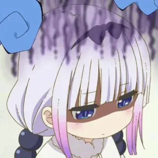 🍥 Kanna Kamui Miss Kobayashi's Dragon Maid Anime, Kanna, Dragon Maid, Wütend, Traurig whatsapp sticker
