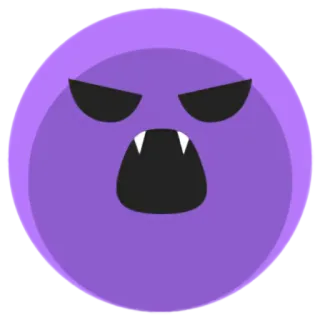 👿 monstro, roxo, círculo, bravo, dentes whatsapp sticker