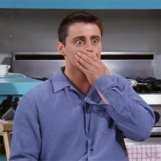 🤐 Joey Tribbiani Friends joey, friends, série télé, choqué, matt leblanc, drôle telegram sticker