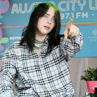😌 Billie Eilish Billie Eilish, นักร้อง, คนดัง, เพลง, ป๊อป telegram sticker