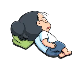 😶 睡眠, 睡觉, 休息, 午睡, 卡通, 女人 telegram sticker