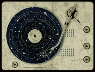 🎵 ob-the-truth-is-out-there.tumblr.com platine, galaxie, étoiles, musique, vintage, espace, tumblr telegram sticker