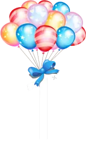 🎉 balony, uroczystość, impreza, niebieski, czerwony telegram sticker